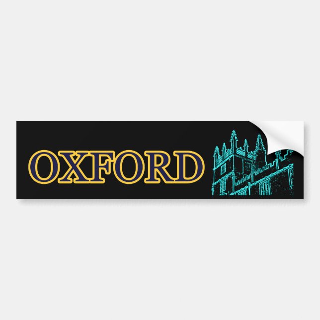 Oxford England Building Spirals Cyan Black jGibney Bumper Sticker (Front)
