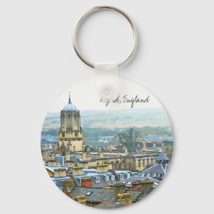 Oxford, England, Roof Top View Key Ring