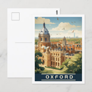 Oxford England UK Vintage Famous Travel Place Postcard