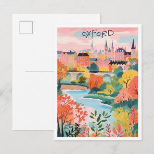 Oxford England Vintage Travel Art Postcard