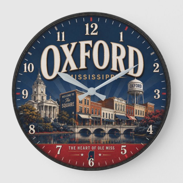Oxford Mississippi  Large Clock (Front)