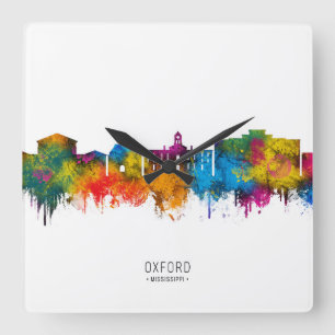 Oxford Mississippi Skyline Square Wall Clock