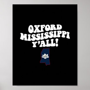 Oxford Mississippi Y'all Ms Southern Vacation Poster