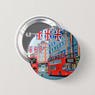 Oxford Street- Queen's Diamond Jubilee 6 Cm Round Badge