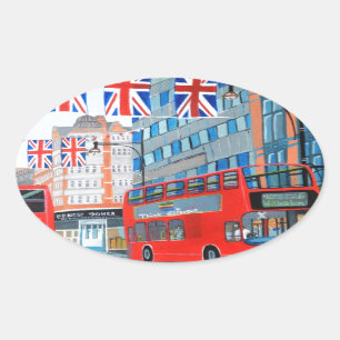 Oxford Street- Queen's Diamond Jubilee Oval Sticker