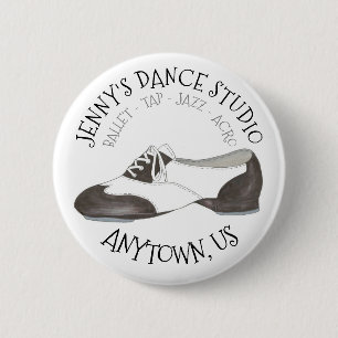 Oxford Tap Shoe Custom Dance Studio Tapper 6 Cm Round Badge