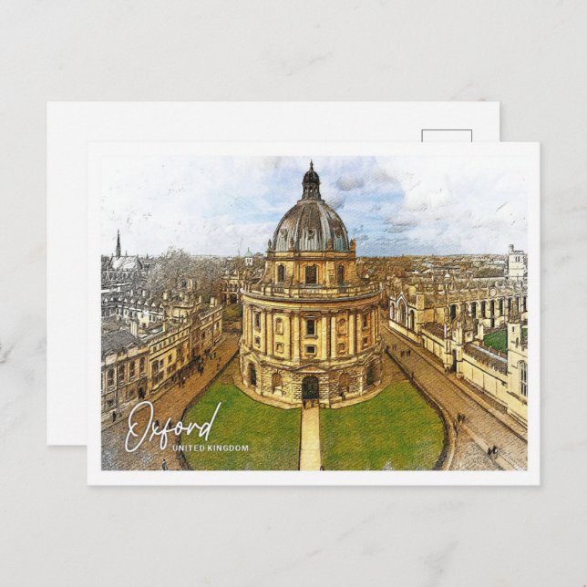 Oxford United Kingdom Beautiful colour pencil Postcard (Front/Back)