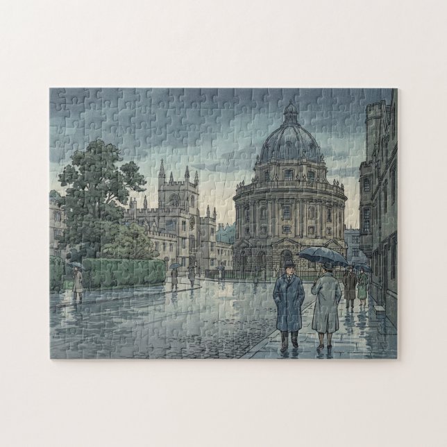 Oxford University in Rain Jigsaw Puzzle (Horizontal)