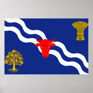 Oxfordshire flag oxford england province symbol poster