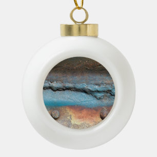 Oxidised Metal Ceramic Ball Christmas Ornament