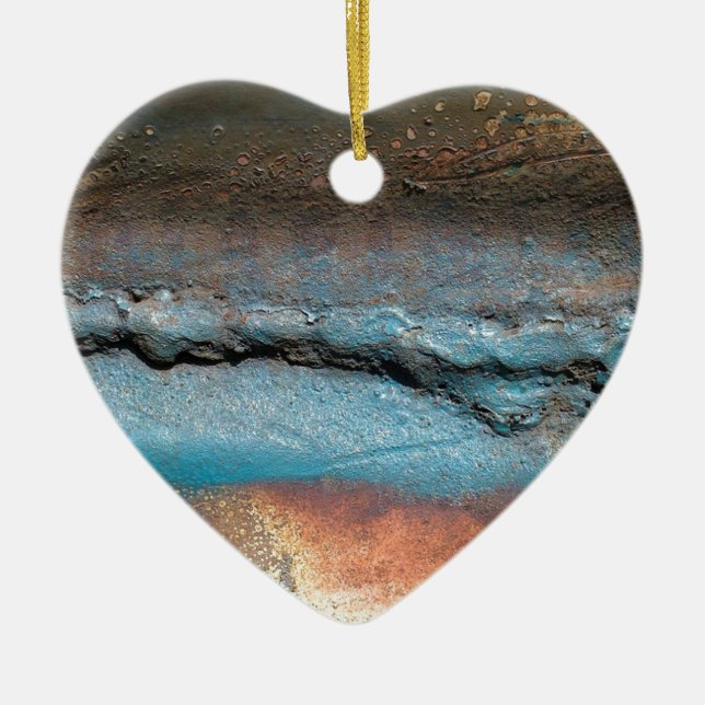 Oxidised Metal Ceramic Ornament (Front)