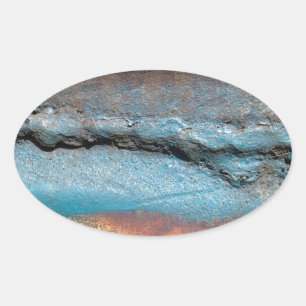 Oxidised Metal Oval Sticker