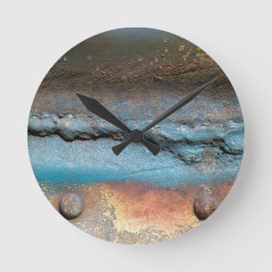 Oxidised Metal Round Clock