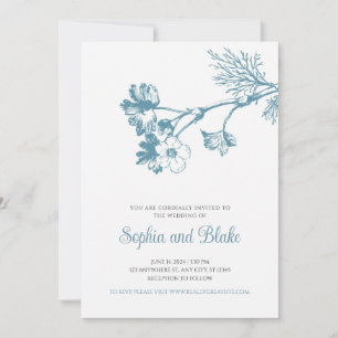 Oxley Green Flowers Wedding Invitation