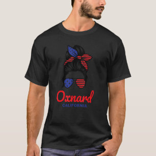 Oxnard California Retro Messy Bun T-Shirt