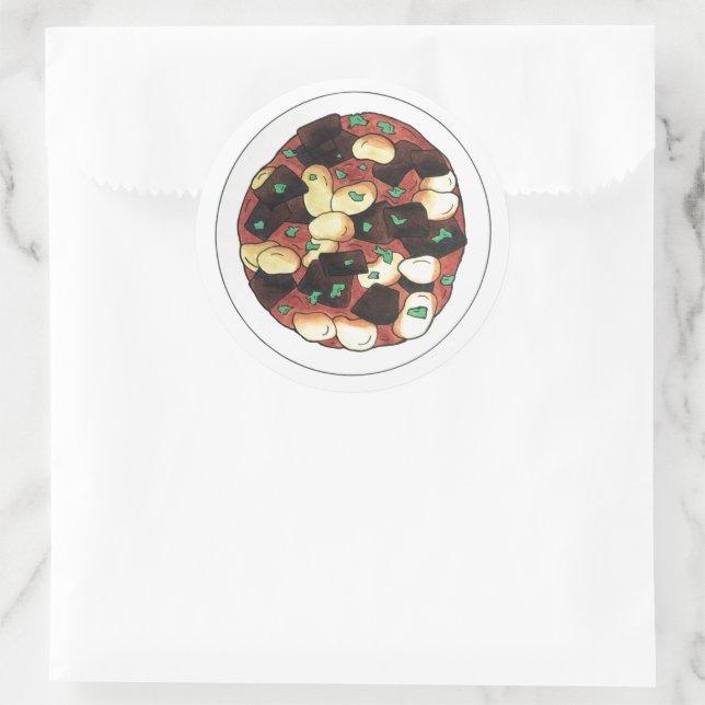 Oxtail and Broad Beans Stew Jamaican Food Classic Round Sticker (Bag)
