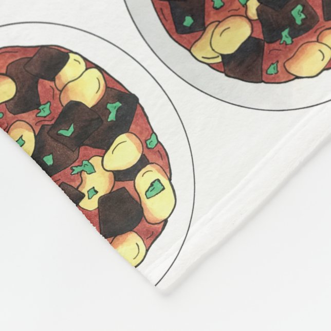 Oxtail and Broad Beans Stew Jamaican Food Fleece Blanket (Corner)