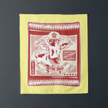 Oxtail soup pop art tapestry<br><div class="desc">A pop art illustration of a sachet of oxtail soup. This design has a ox or cow on a food packet. A design for anyone who loves to drink hot soup in winter. This is part of my food packaging design art series.</div>