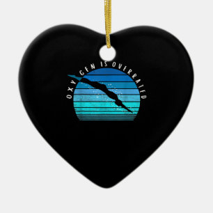 Oxygen Is Overrated Swimmer Gifts Swim Team Coach Ceramic Ornament
