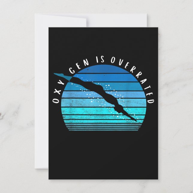 Oxygen Is Overrated Swimmer Gifts Swim Team Coach Invitation (Front)