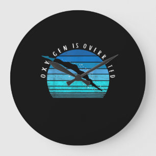 Oxygen Is Overrated Swimmer Gifts Swim Team Coach Large Clock