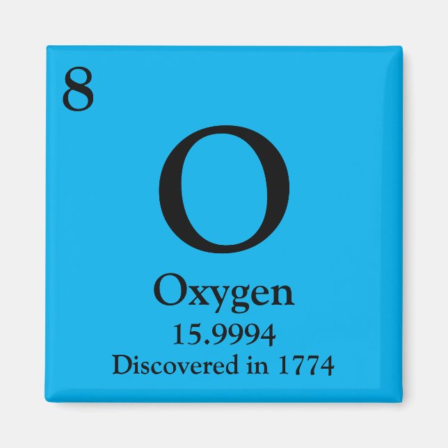 Oxygen Periodic Table Magnet (Front)
