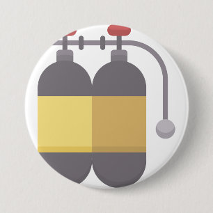 Oxygen tank - scuba tank 7.5 cm round badge