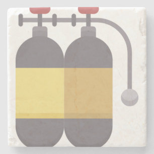Oxygen tank - scuba tank stone coaster
