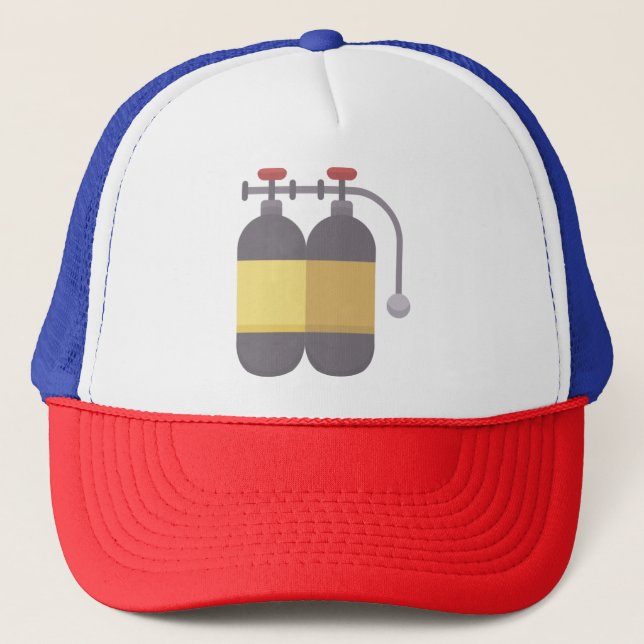 Oxygen tank - scuba tank trucker hat (Front)