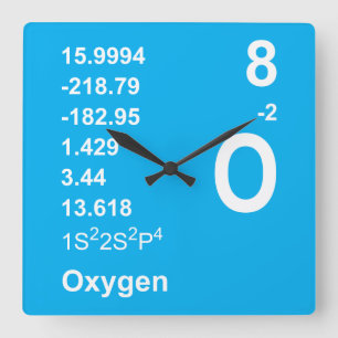 Oxygen Wall Clock (light on blue)
