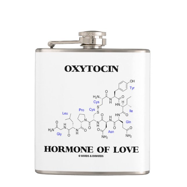 Oxytocin Hormone Of Love Chemistry Hip Flask (Front)