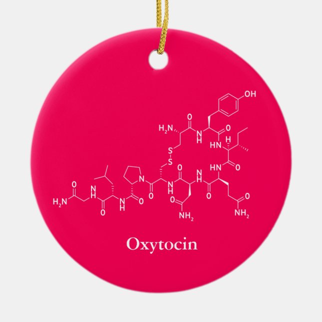 Oxytocin Love Molecule Chemistry Ceramic Tree Decoration (Front)
