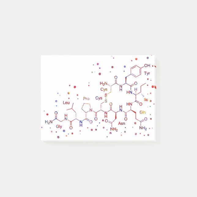 Oxytocin molecule ,molecules of love post-it notes (Front)