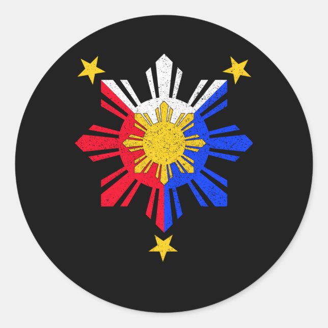 Oy Filio Philipe Flag Sun Classic Round Sticker (Front)