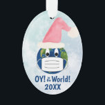 OY to the World Funny Pandemic Christmas Ornament<br><div class="desc">This funny Christmas ornament is designed for the 2020 pandemic holiday season. It features a cute design with the planet earth wearing a face mask and a Santa hat. The caption reads: OY! to the World! So whether you're celebrating Hanukkah, or Christmas, or just feel like 2020 deserves a hefty...</div>
