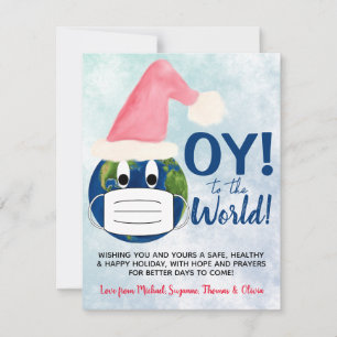 OY to the World! Funny Pandemic Christmas Photo Holiday Card