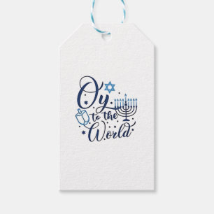 Oy to the World Hanukkah Jewish Funny Gift Tags