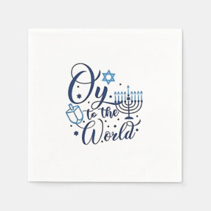Oy to the World Hanukkah Jewish Funny Napkin