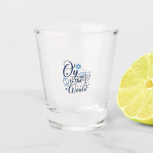 Oy to the World Hanukkah Jewish Funny Shot Glass