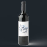 Oy to the World Hanukkah Jewish Funny  Wine Label<br><div class="desc">Jewish holiday humour,  Hanukkah 2025,  menorah celebration,  oy vey joke,  Hanukkah pun,  Jewish Christmas parody,  holiday season Jewish humour,  festive Jewish saying,  menorah tee</div>