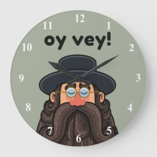 OY VEY! Funny RABBI Peronalized Large Clock
