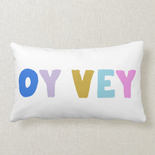 Oy Vey Funny Yiddish Expression Cute Colorful Lumbar Cushion