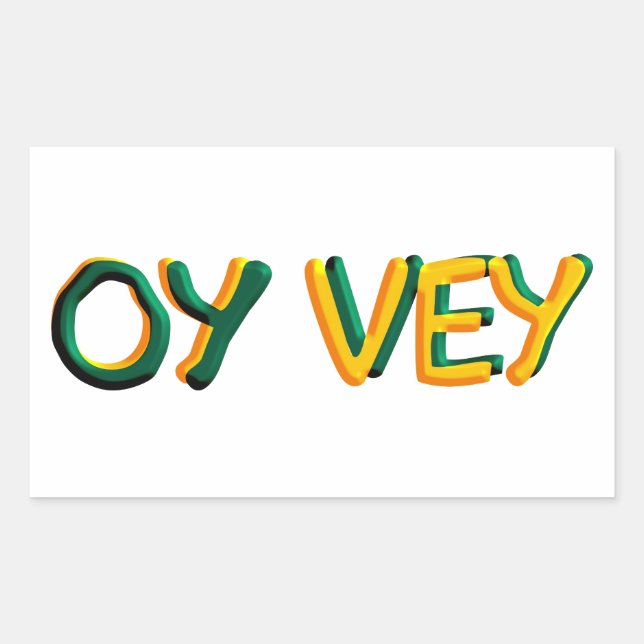 Oy Vey Rectangular Sticker (Front)