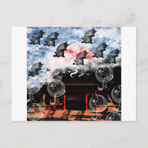 Oyamazumi-jinja Shrine and cats Postcard