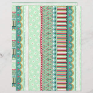 oyful Stripe Green Christmas Scrapbook Paper