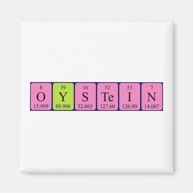 Øystein periodic table name magnet (Front)