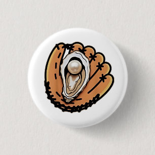 Oyster Baseball Seafood Baseball Sport Lover 3 Cm Round Badge