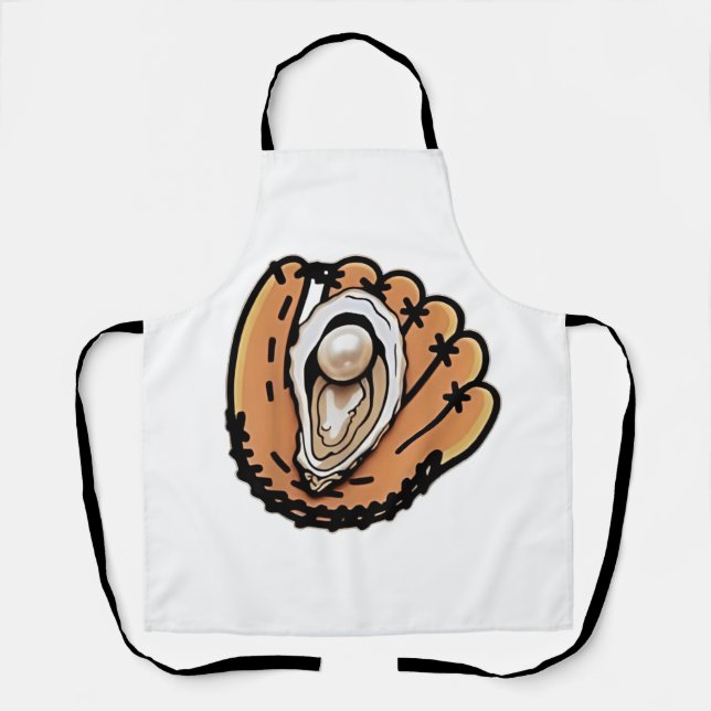 Oyster Baseball Seafood Baseball Sport Lover Apron (Front)