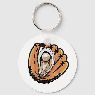 Oyster Baseball Seafood Baseball Sport Lover Key Ring