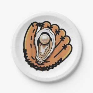 Oyster Baseball Seafood Baseball Sport Lover Paper Plate